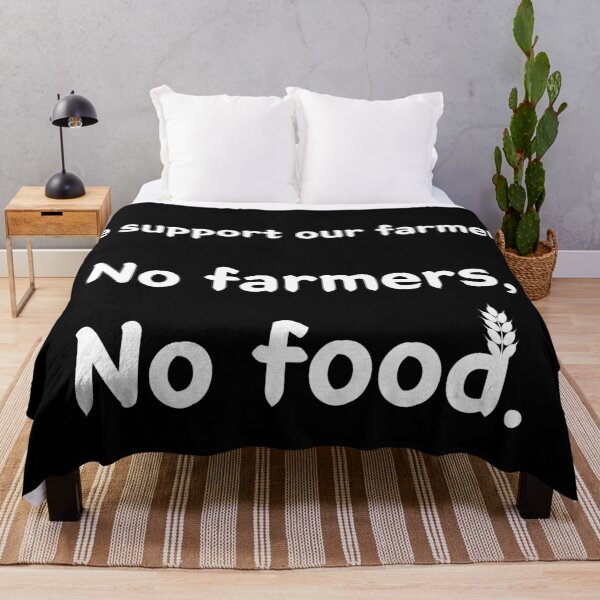 Item preview, Support for farmers (black and white with wheat) designed and sold by 2Girls1Shirt.