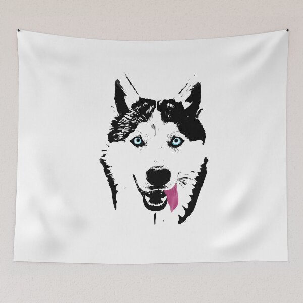 Item preview, Blue Eyed Husky - White Background designed and sold by solrevolver.
