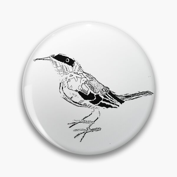 Item preview, black and white sparrow pattern designed and sold by Ruud van Koningsbrugge.