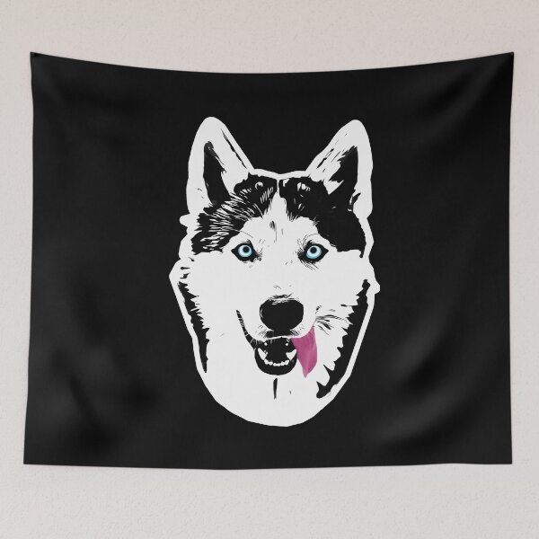Item preview, Blue Eyed Husky - Black Background designed and sold by solrevolver.