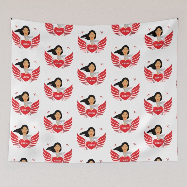 Item preview, Cabin Crew / Air Hostess - 'Crew' Heart with Wings - V1W (White) designed and sold by DesignsByLawerg.