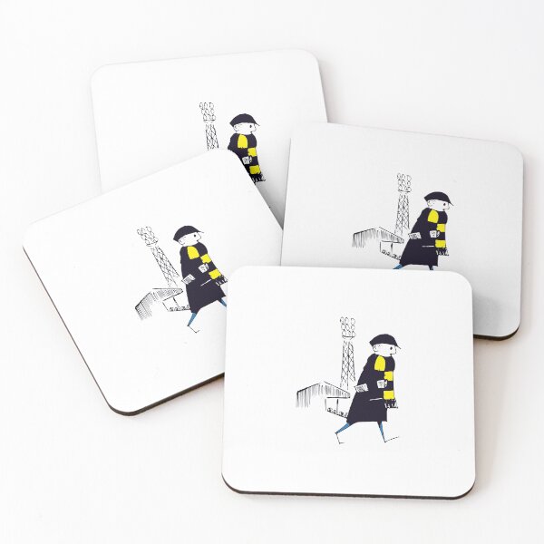 Item preview, Flat cap Fan, Black and yellow Scarf, Football Supporter, Illustrated Tribute designed and sold by FoleyPottery.