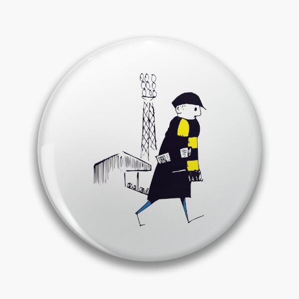 Item preview, Flat cap Fan, Black and yellow Scarf, Football Supporter, Illustrated Tribute designed and sold by FoleyPottery.