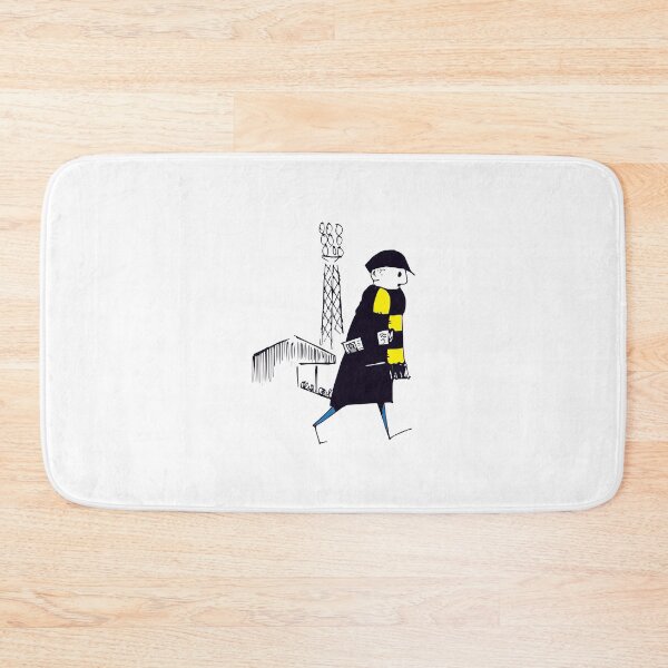 Item preview, Flat cap Fan, Black and yellow Scarf, Football Supporter, Illustrated Tribute designed and sold by FoleyPottery.