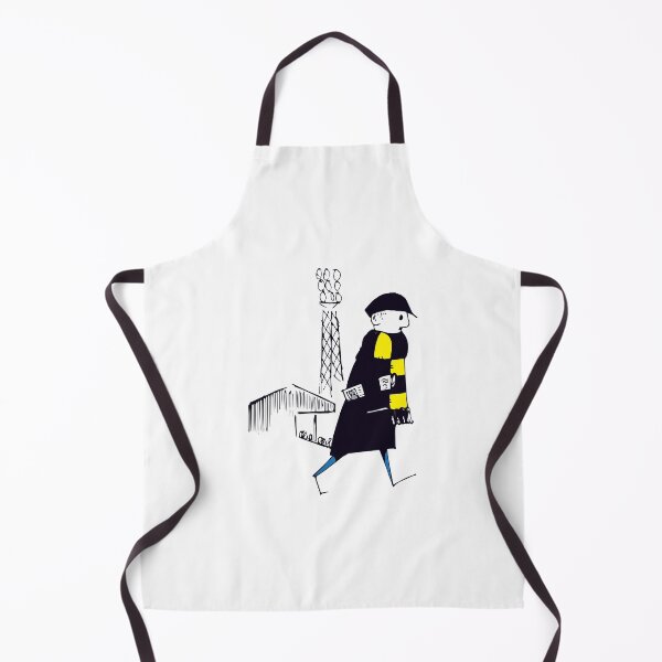 Item preview, Flat cap Fan, Black and yellow Scarf, Football Supporter, Illustrated Tribute designed and sold by FoleyPottery.