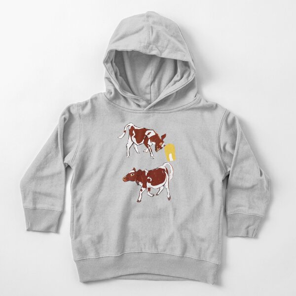 Baby calf with corn in teal Toddler Pullover Hoodie
