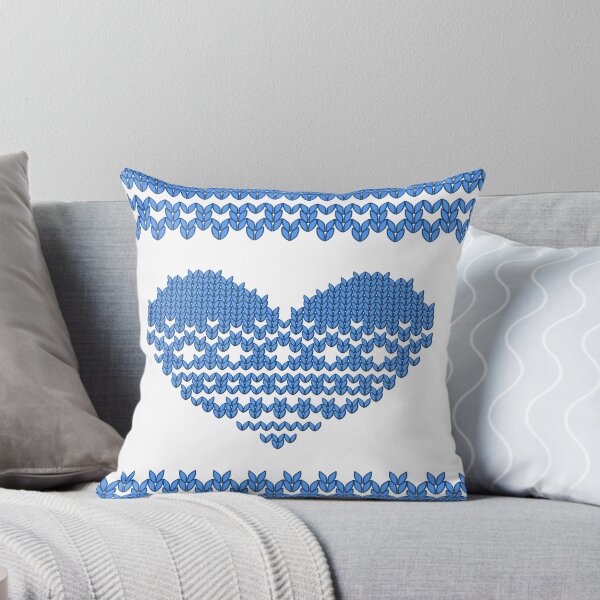Item preview, Blue Knitted Look Love Heart designed and sold by CroDesign.