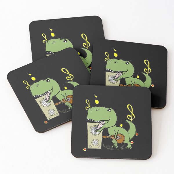 Item preview, Guitar Playing Dinosaur -  Adorable Tyrannosaurus Rex designed and sold by iHeartDinosaurs.