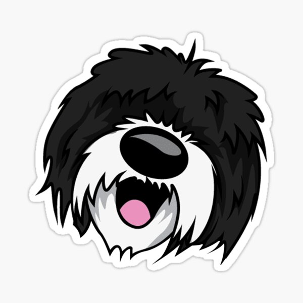Sheepadoodle Face - Hilarious Decal Sheepadoodle Dog Face Lovers Gifts Ideas For Her Or Him Sticker