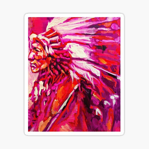 Item preview, Indian Chief in pink and orange designed and sold by RayStephenson.