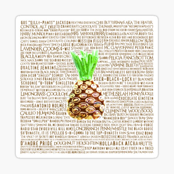 Psych Burton Guster Nicknames - Television Show Pineapple Room Decorative TV Pop Culture Humor Lime Neon Brown Sticker