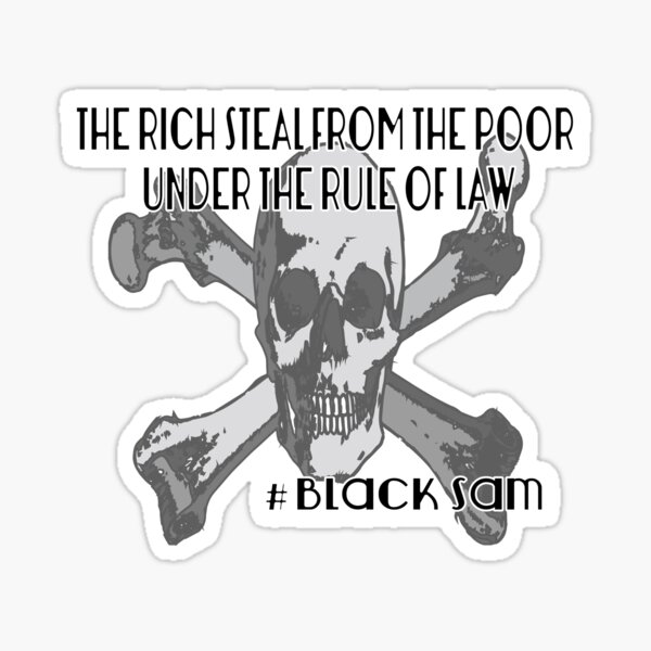 Vista previa del artículo con la obra «Black Sam / Los ricos roban a los pobres», diseñado y vendido por Dpwm.