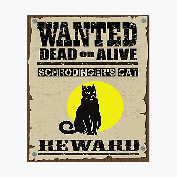 Impression Photo Le Chat De Schrodinger Wanted Dead And Alive Par Moviemaniacs Redbubble Impression Photo Le Chat De Schrodinger Wanted Dead And Alive Par Moviemaniacs Redbubble