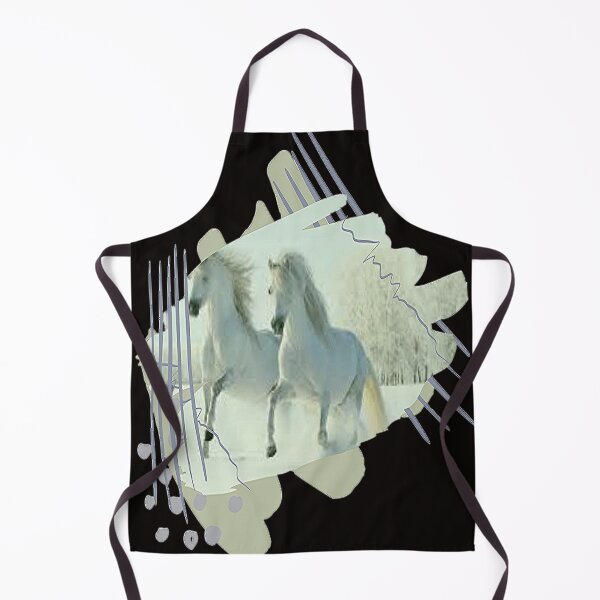 Item preview, Horse Calvary, Aesthetic Design Exquisite, Two White Horses in the Snow, for the Equestrian and Horse lover designed and sold by Adri Barnard.