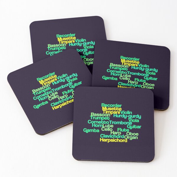 Item preview, Baroque Musical Instruments Wordcloud Green  designed and sold by DesignsofNote.