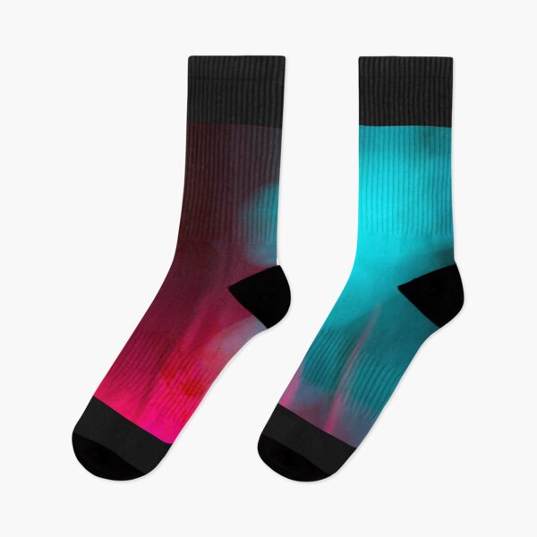 Item preview, Pink and turquoise color asymmetrical foggy lights in the dark  designed and sold by FCEalin.