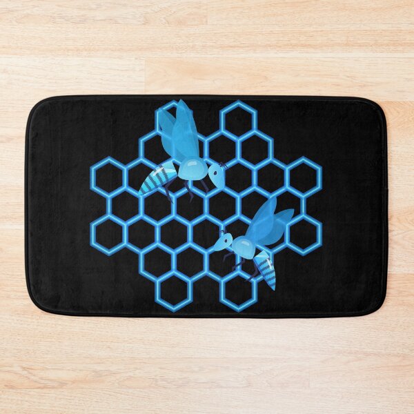 Item preview, robot bees in a neon beehive designed and sold by indiVisibl.