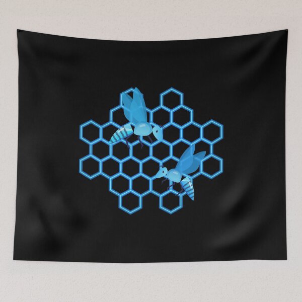 Item preview, robot bees in a neon beehive designed and sold by indiVisibl.