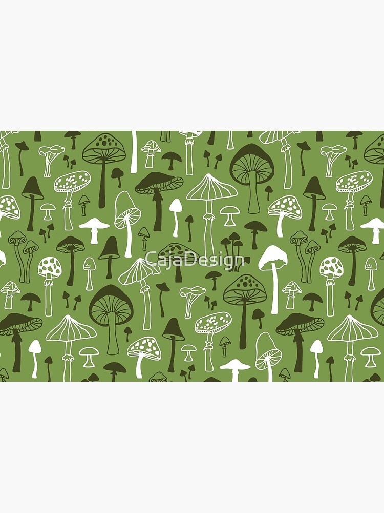 Mushrooms in Green by CajaDesign
