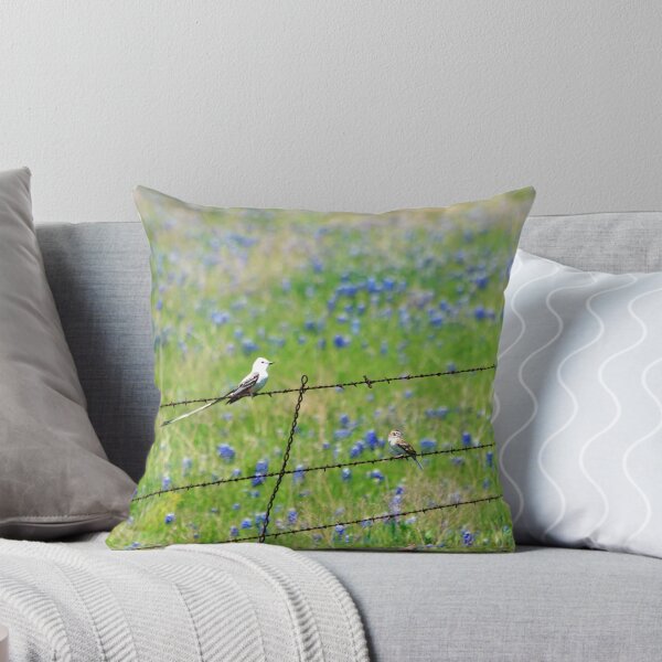 Item preview, Little Birds & Bluebonnets Throw Pillow designed and sold by Lorri Crossno Nevil.