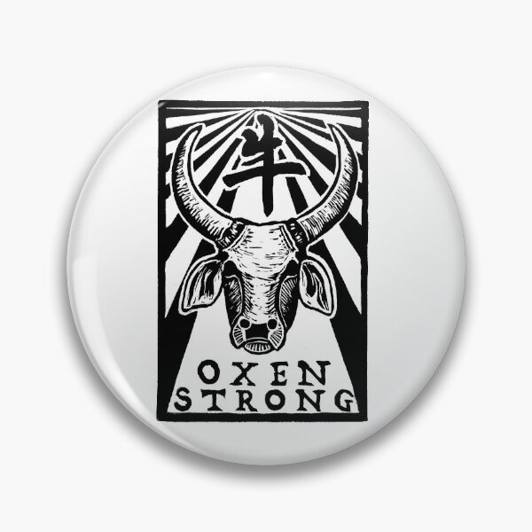 Item preview, Oxen Strong - original linocut design and print designed and sold by PixelPalmer.