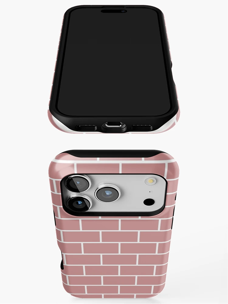 Thumbnail 3 of 4, iPhone Case, Pink Bricks Pattern designed and sold by Rizwana Khan.