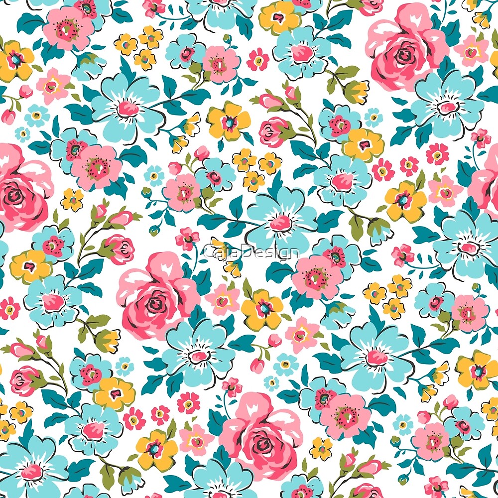 "Ditsy Flowers" by CajaDesign | Redbubble