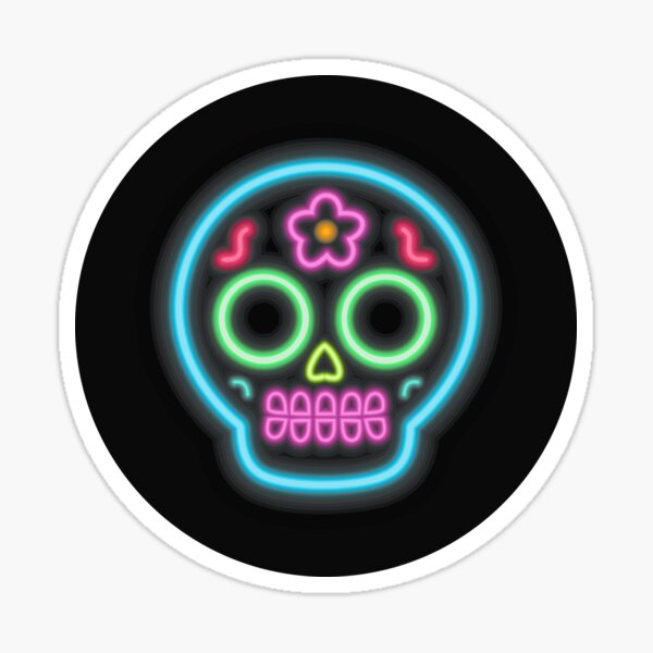 Item preview, Neon sugar skull designed and sold by ToTheCore.