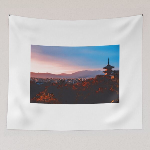 Item preview, Japanese temple and mountains in the background designed and sold by shodark.