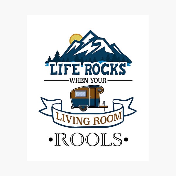 Item preview, Life Rocks When Your Living Room Rolls Funny Illustration Camper Van designed and sold by KO-Design.