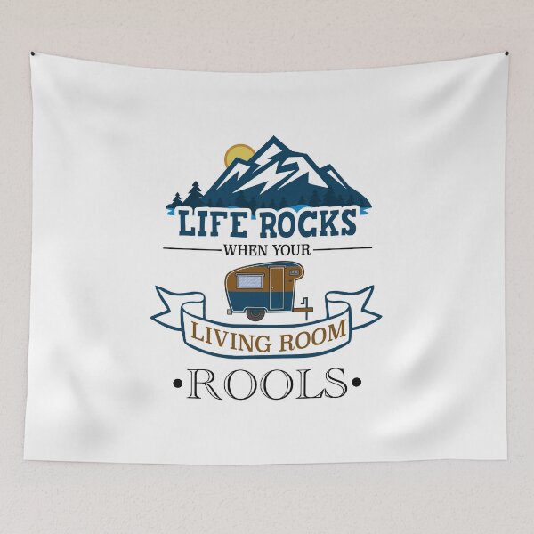 Item preview, Life Rocks When Your Living Room Rolls Funny Illustration Camper Van designed and sold by KO-Design.
