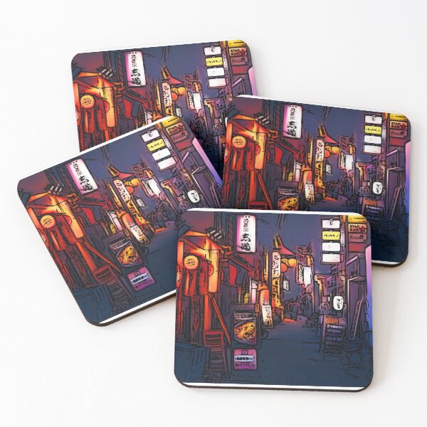Item preview, Japan tokyo restaurant, neon japanese street at night designed and sold by shodark.
