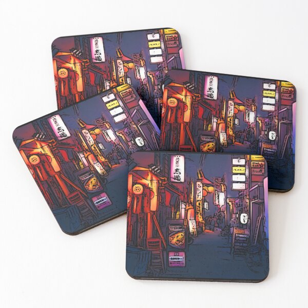 Item preview, Japan tokyo restaurant, neon japanese street at night designed and sold by shodark.