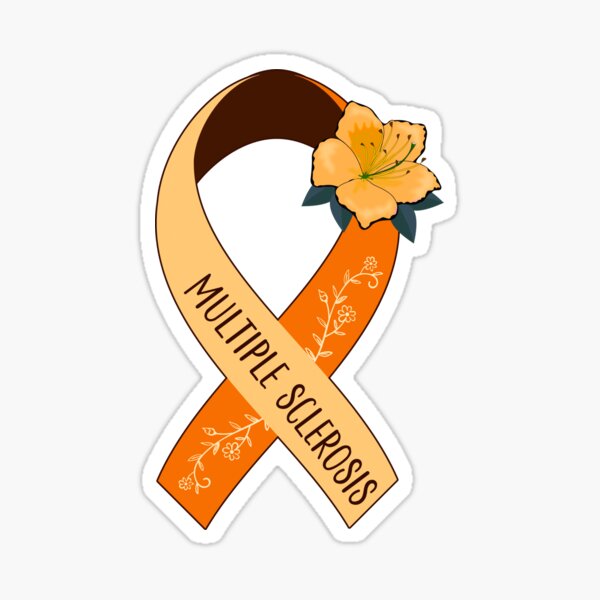 Multiple Sclerosis Awareness Silver Ribbon Orange Rope Charm