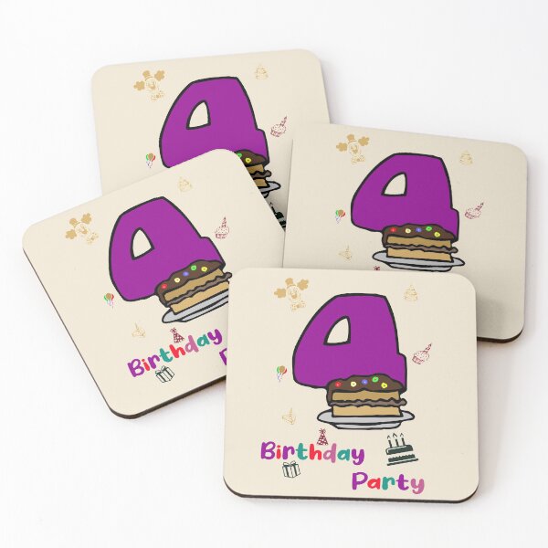 Item preview, Four Year Old Birthday designed and sold by ProhibitionStickers.
