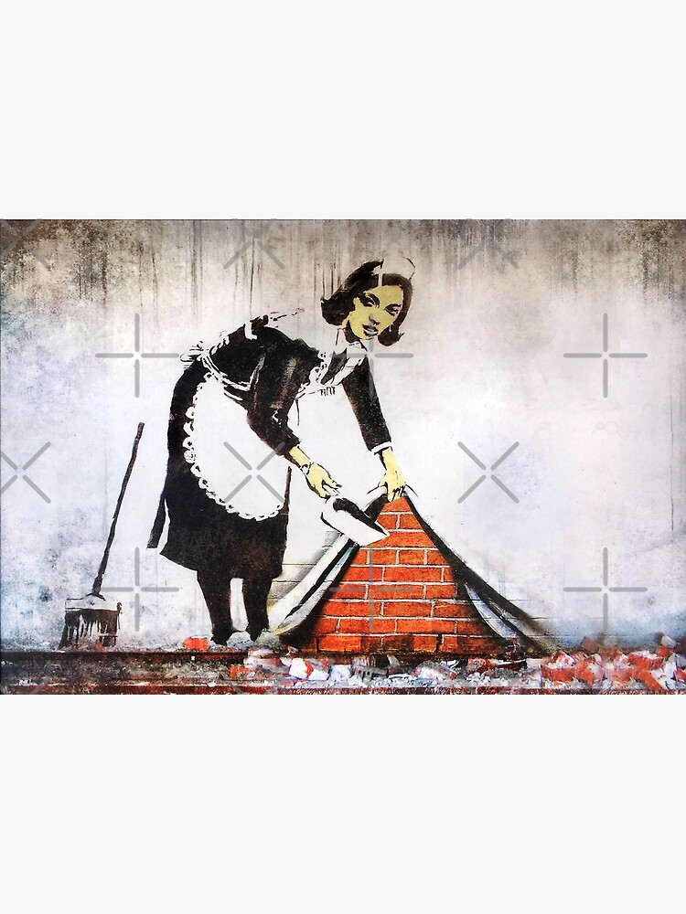 Banksy Maid - Sweep It Under The Carpet, Original Mural Poster for Sale  by WE-ARE-BANKSY