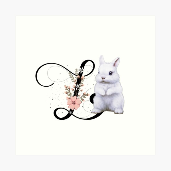 Bunny with letter Art Print