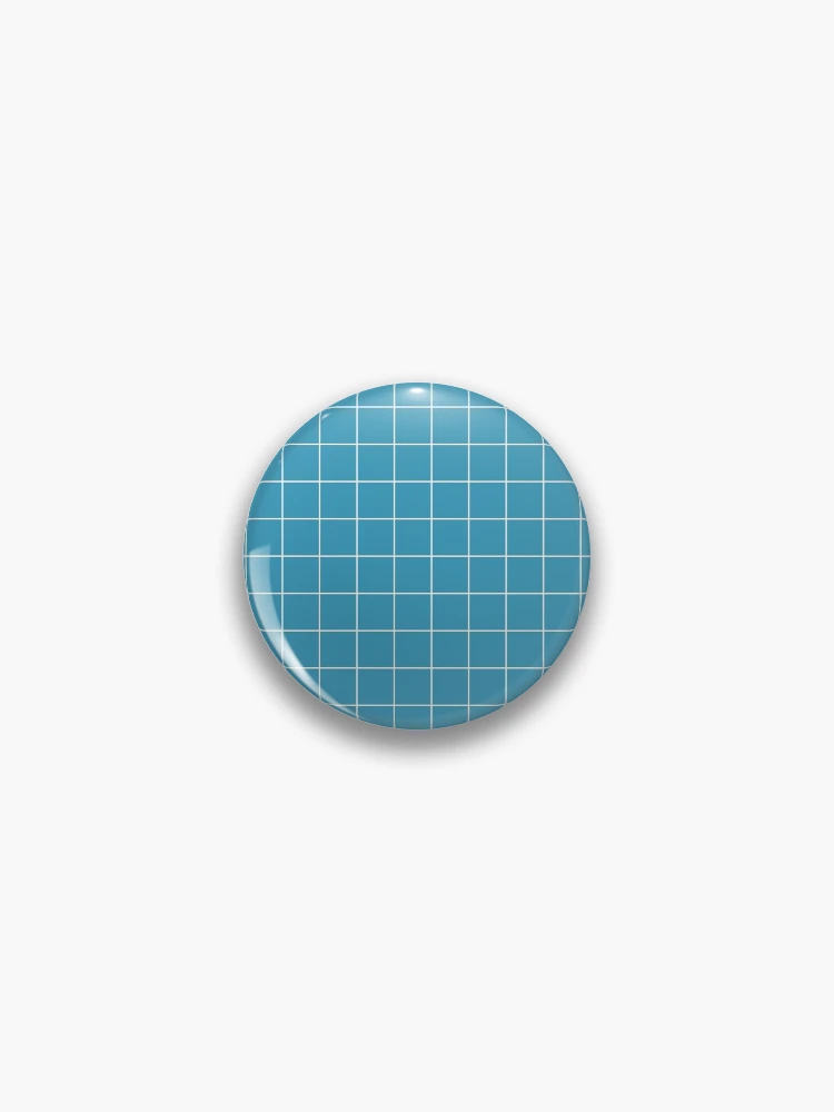 Thumbnail 1 of 3, Pin, Blue Check Line Pattern designed and sold by Rizwana Khan.