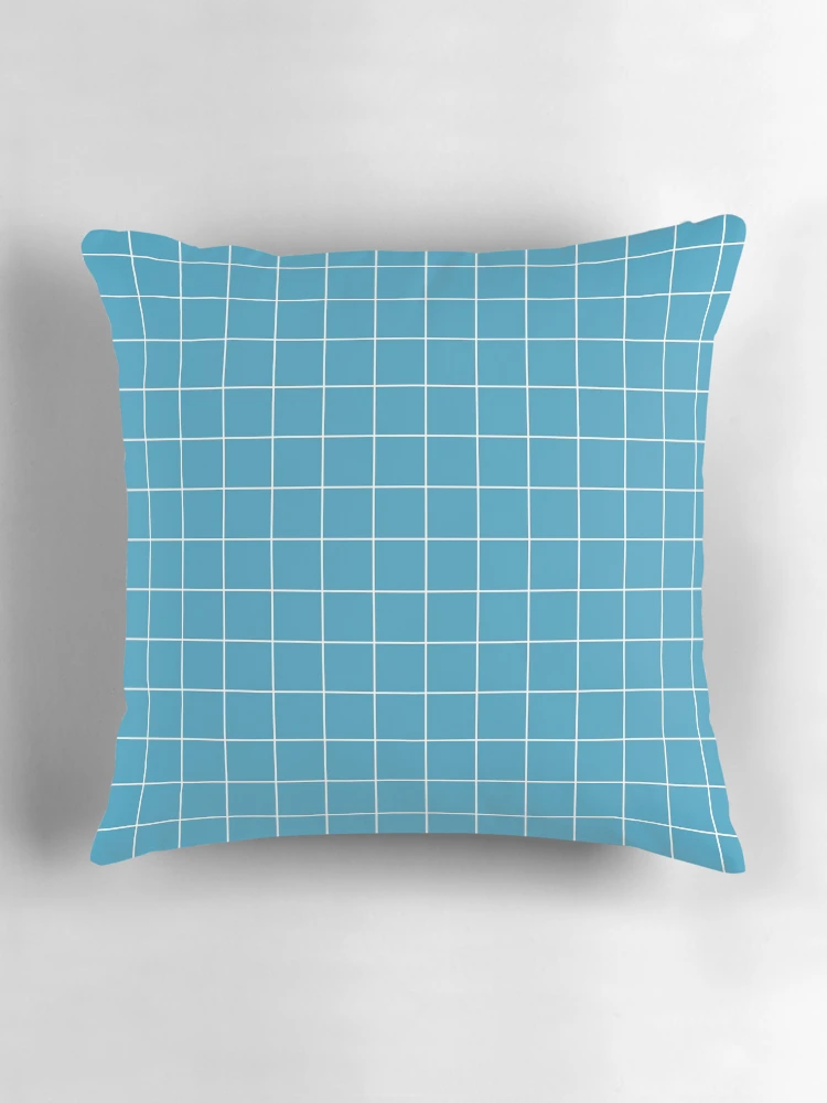 Thumbnail 3 of 4, Pillow, Blue Check Line Pattern designed and sold by Rizwana Khan.