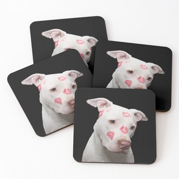 Item preview, Dog Stickers: Dog with Red lipstick marks designed and sold by Memiefy.