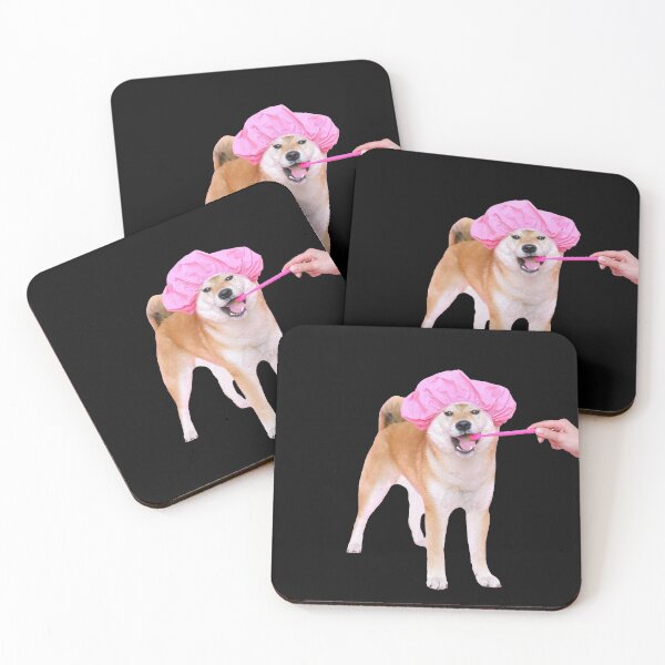 Item preview, Dog Stickers: Corgi wearing shower cap and brushing his teeth designed and sold by Memiefy.