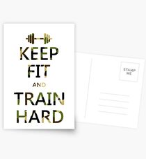 KEEP FIT and TRAIN HARD (camo) Postcards