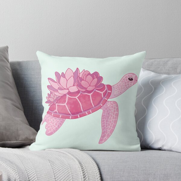 Item preview, Pink Lotus Turtle (blue green backgrund) designed and sold by ibyrd-7.