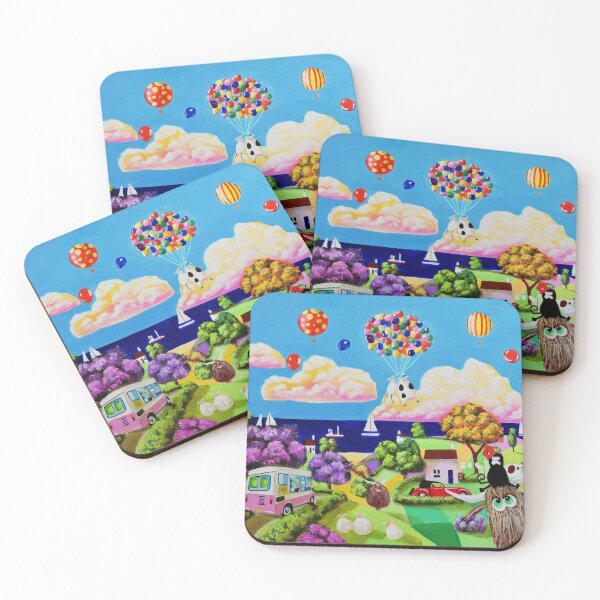 Item preview, Cows and an ice cream van folk art designed and sold by GORDON BRUCE ART.