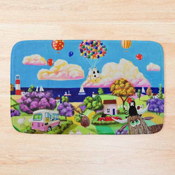 Item preview, Cows and an ice cream van folk art designed and sold by GORDON BRUCE ART.