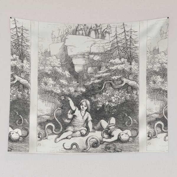 Item preview, Snow White and Rose Red illustration designed and sold by Vintage Designs +.