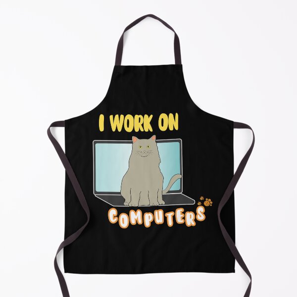 Item preview, I Work on Computers Funny Cute Tech Coding Cat Working designed and sold by tarkaittisak.