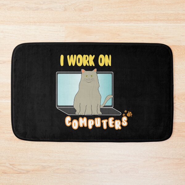 Item preview, I Work on Computers Funny Cute Tech Coding Cat Working designed and sold by tarkaittisak.
