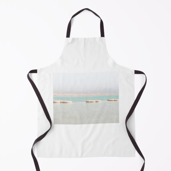 Item preview, Dead Sea print, Israel landscape, desert, blue sky, turquoise sea water, floating salt crystals designed and sold by Prints Actually.