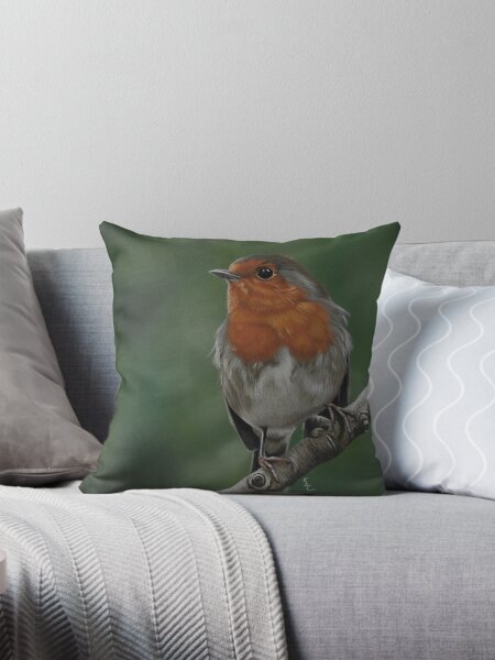 Little Robin Redbreast Throw Pillow